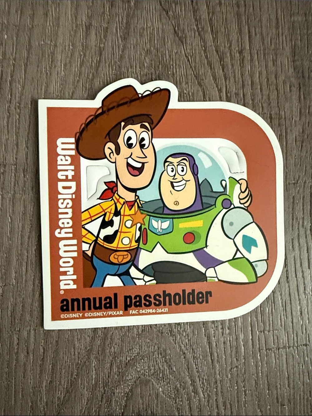 Toy Story- Walt Disney World Annual Passholder Magnet - Woody & Buzz